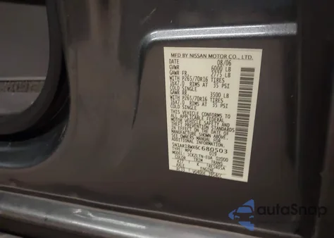 2006 Nissan Pathfinder Se from USA, damaged, VIN 5N1AR18WX6C680503